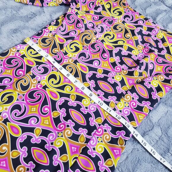 Jude Connally Geometric Abstract Multi Colored Psychedelic Sheath Dress Funky - Picture 9 of 10